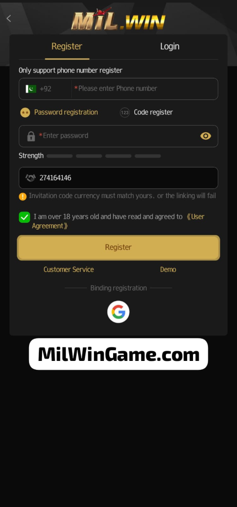 Mil Win Register